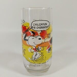 McDonalds Camp Snoopy 1983 Collector Glass Civilization is Overrated